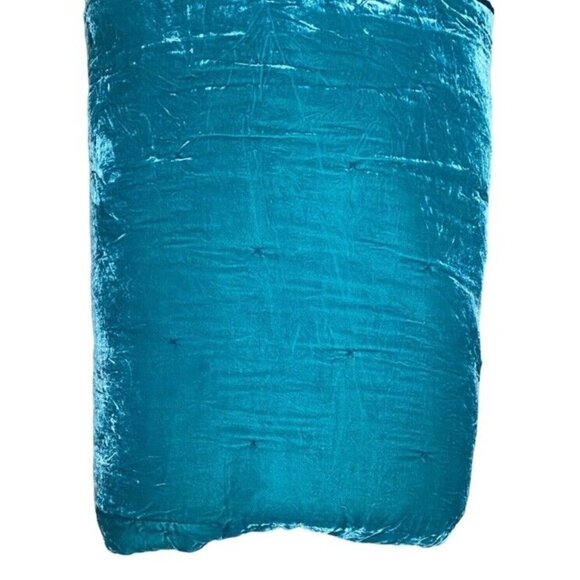 Opalhouse Velvet Tufted Quilted Comforter Twin XL Teal Blue Green Boho Chic - Picture 3 of 7